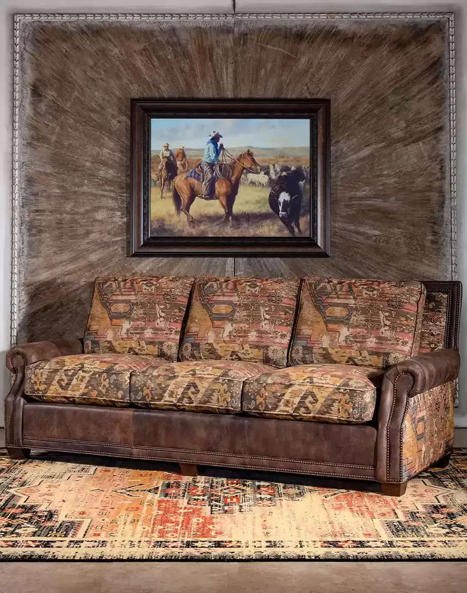 Lakota Fabric Southwestern Sofa vanity mirror, wall mirror