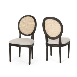 Laney French Style Oval Cane Back Dining Chairs (Set of 2) dining table set, 6-piece dining set