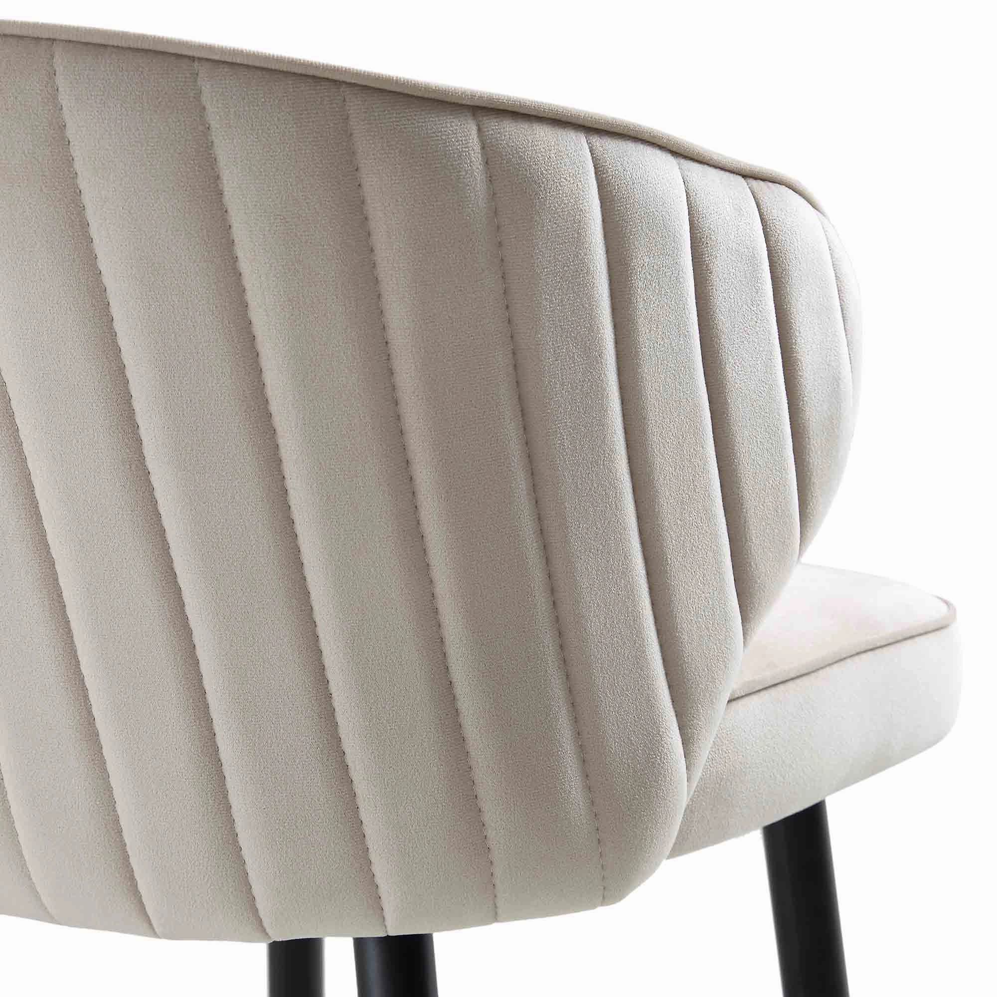 Langham Set of 2 Champagne Velvet Upholstered Carver Counter Stools