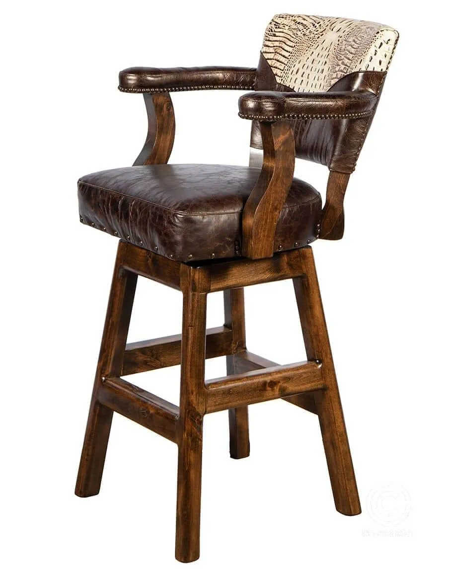 Laramie Western Swivel Bar Chair