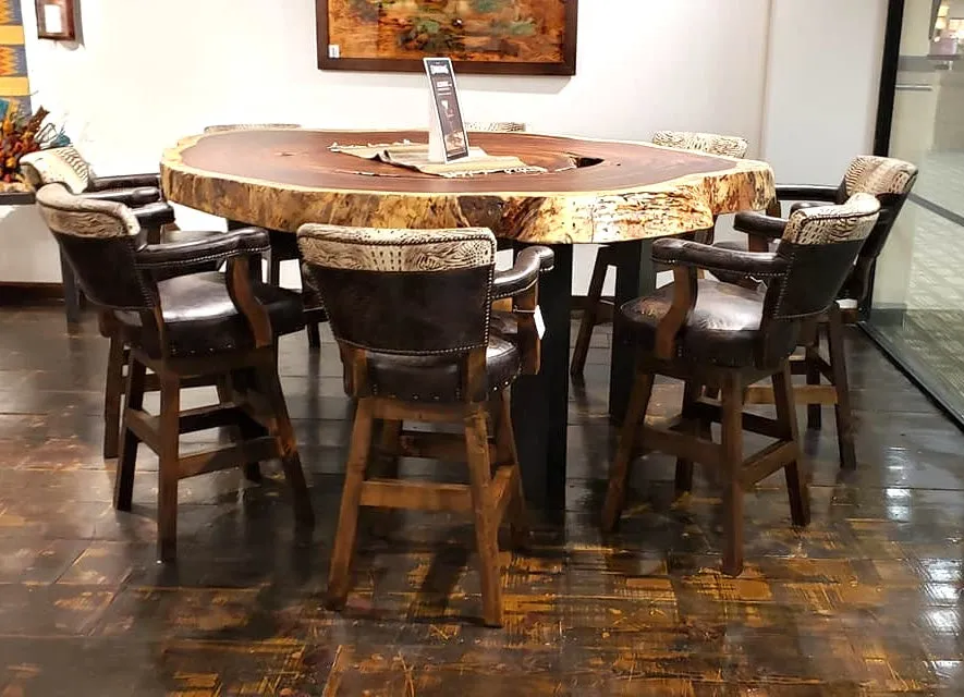 Laramie Western Swivel Bar Chair