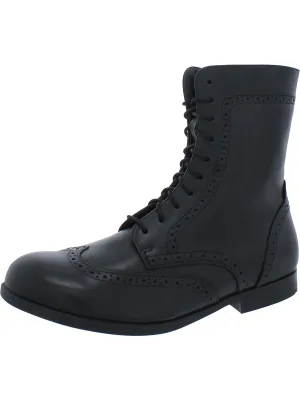 Laramie Womens Leather Brogue Combat & Lace-up Boots