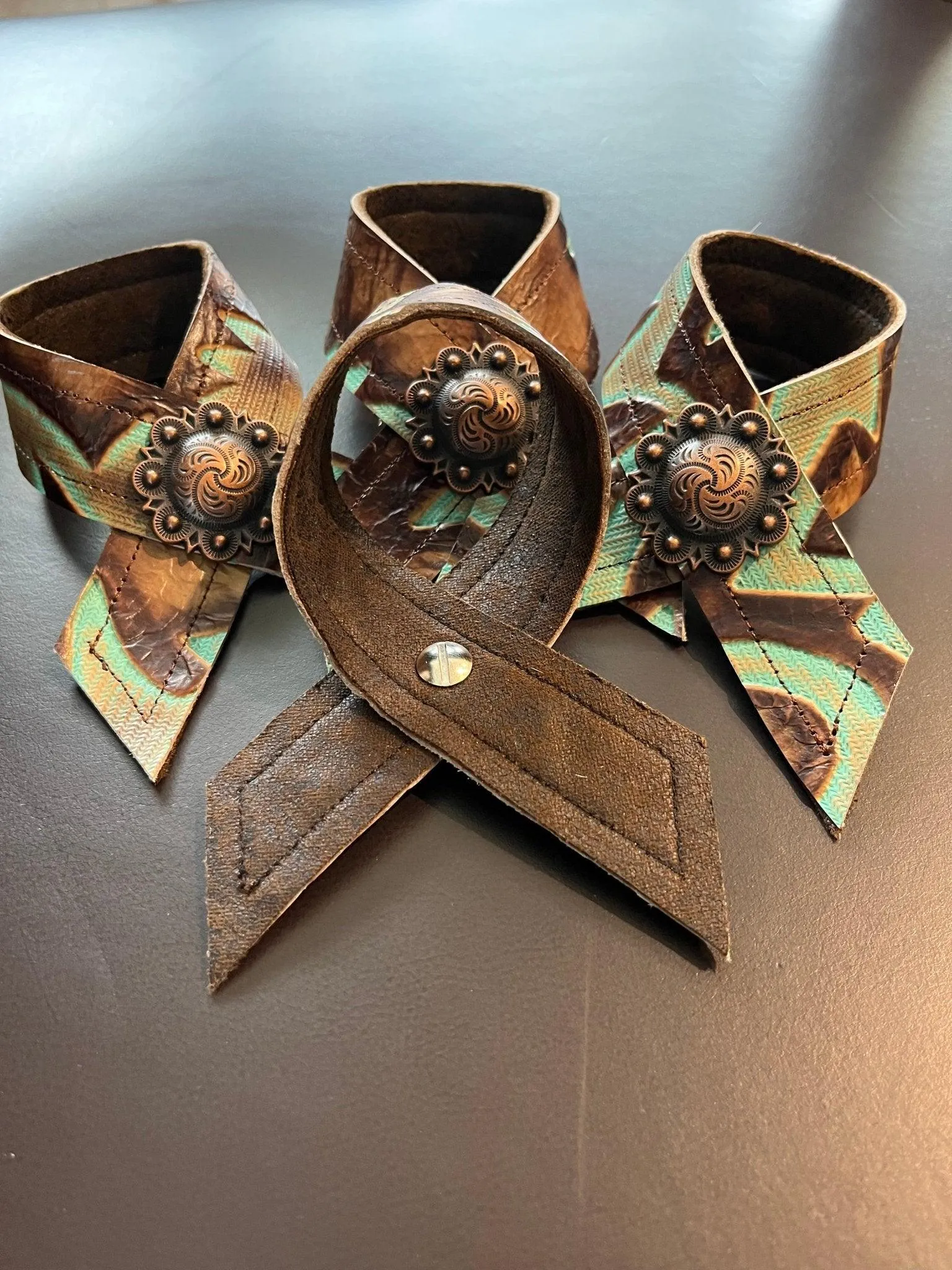 Laredo Embossed Leather Napkin Rings