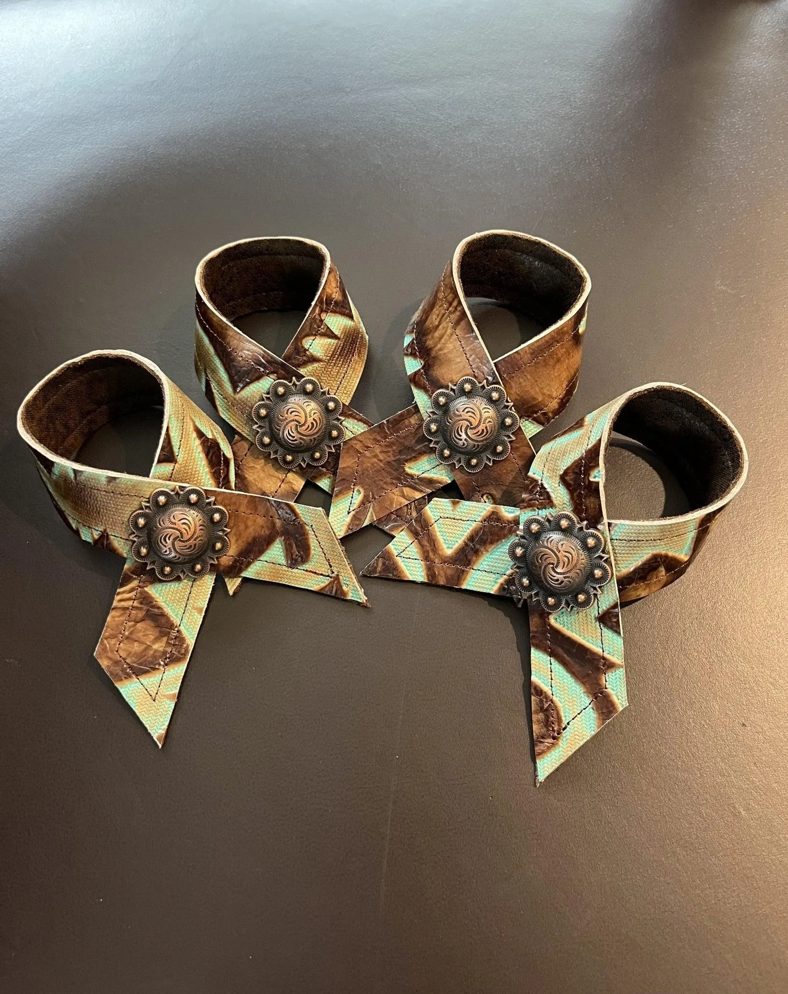 Laredo Embossed Leather Napkin Rings