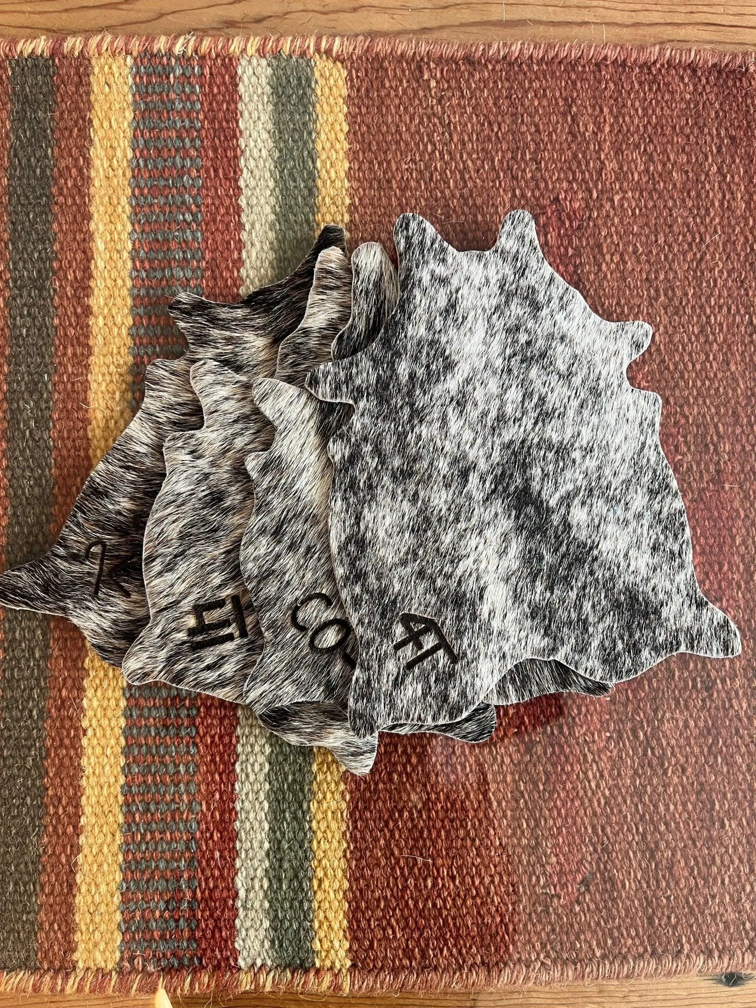 Laser Branded Cowhide Coasters