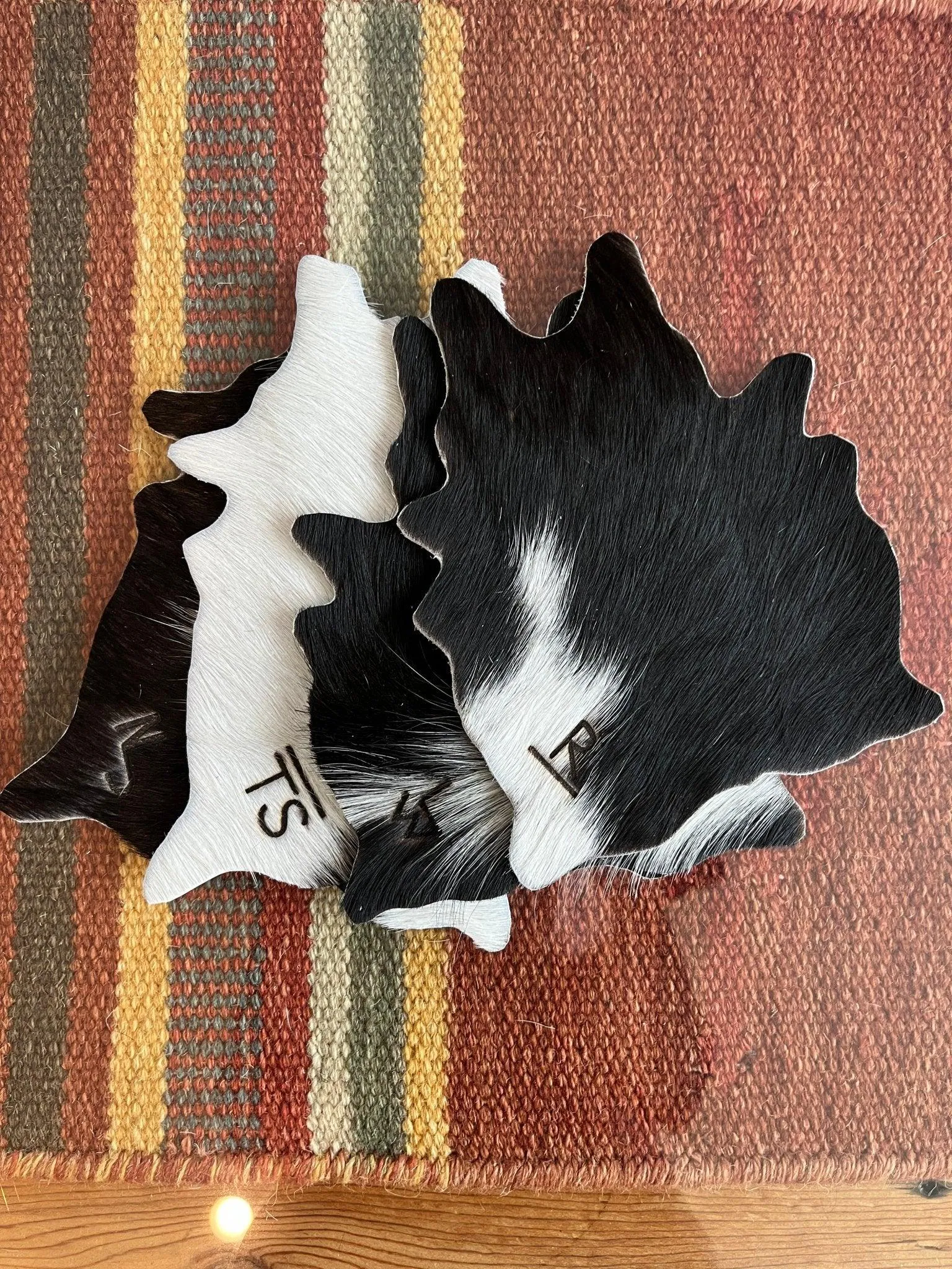Laser Branded Cowhide Coasters