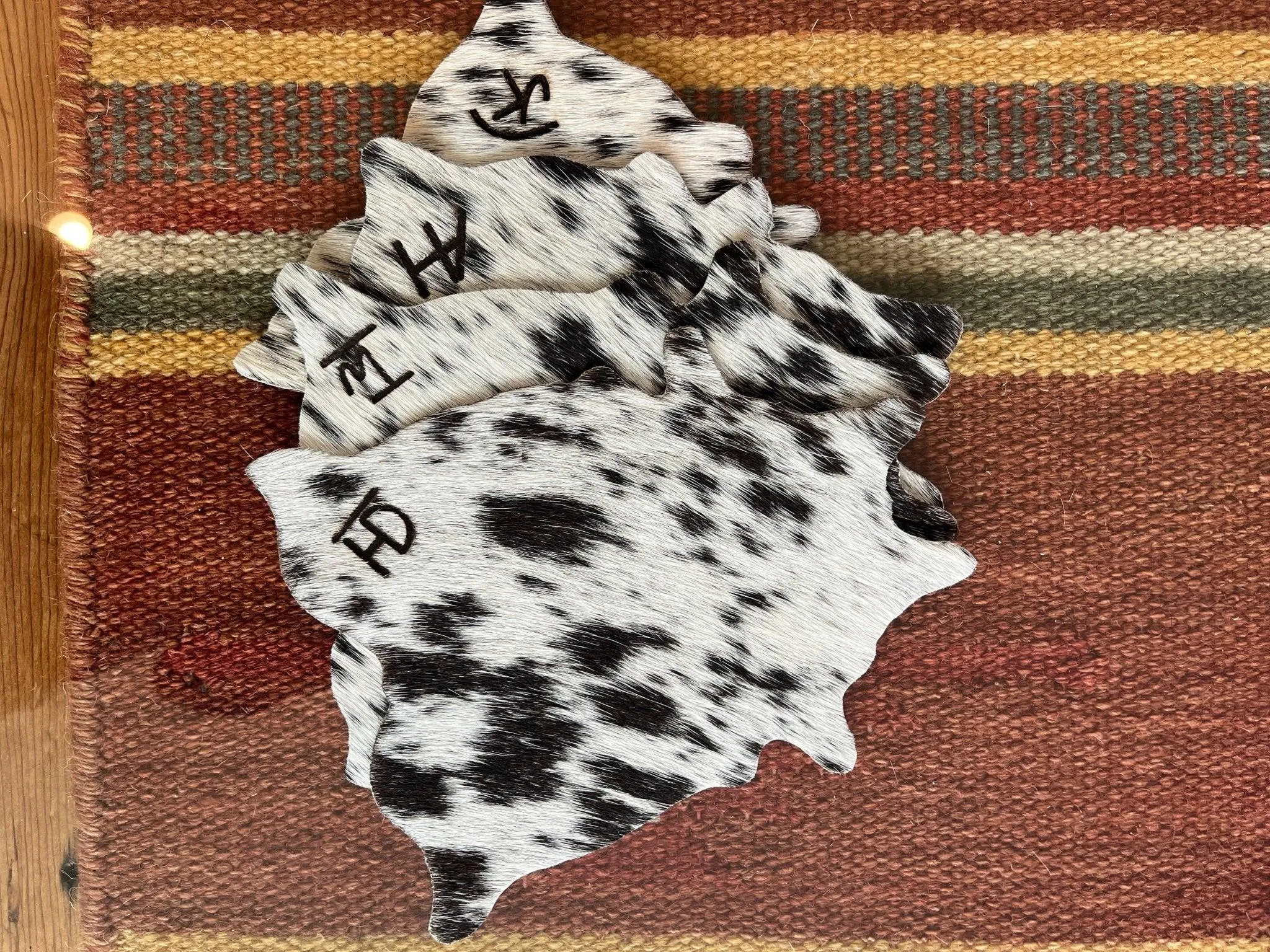 Laser Branded Cowhide Coasters