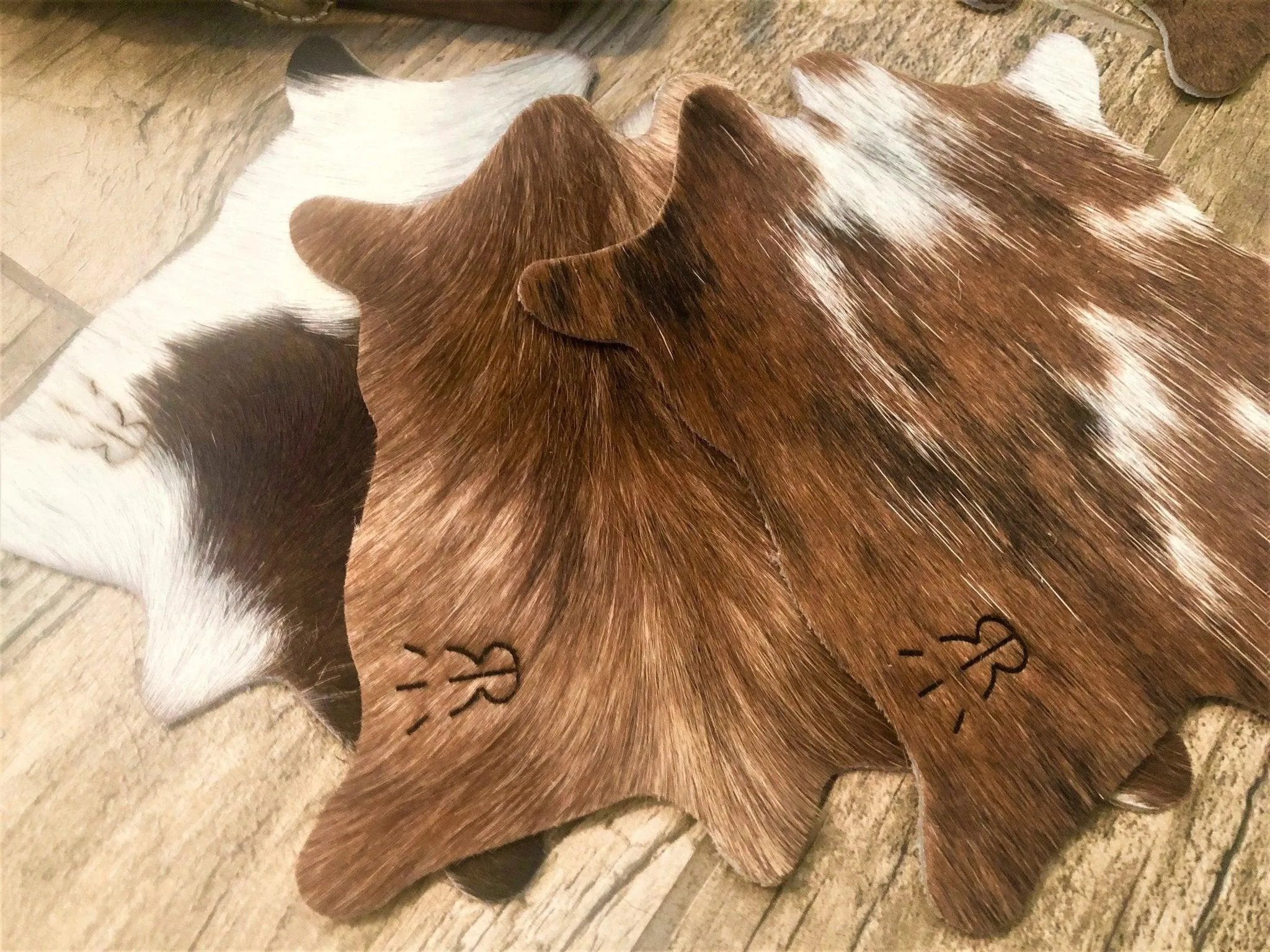 Laser Branded Cowhide Coasters