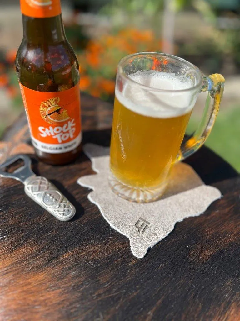 Laser Branded Cowhide Coasters