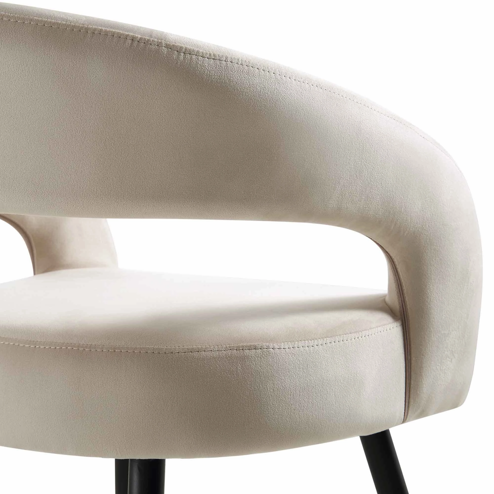 Laurel Wave Champagne Velvet Set of 2 Dining Chairs