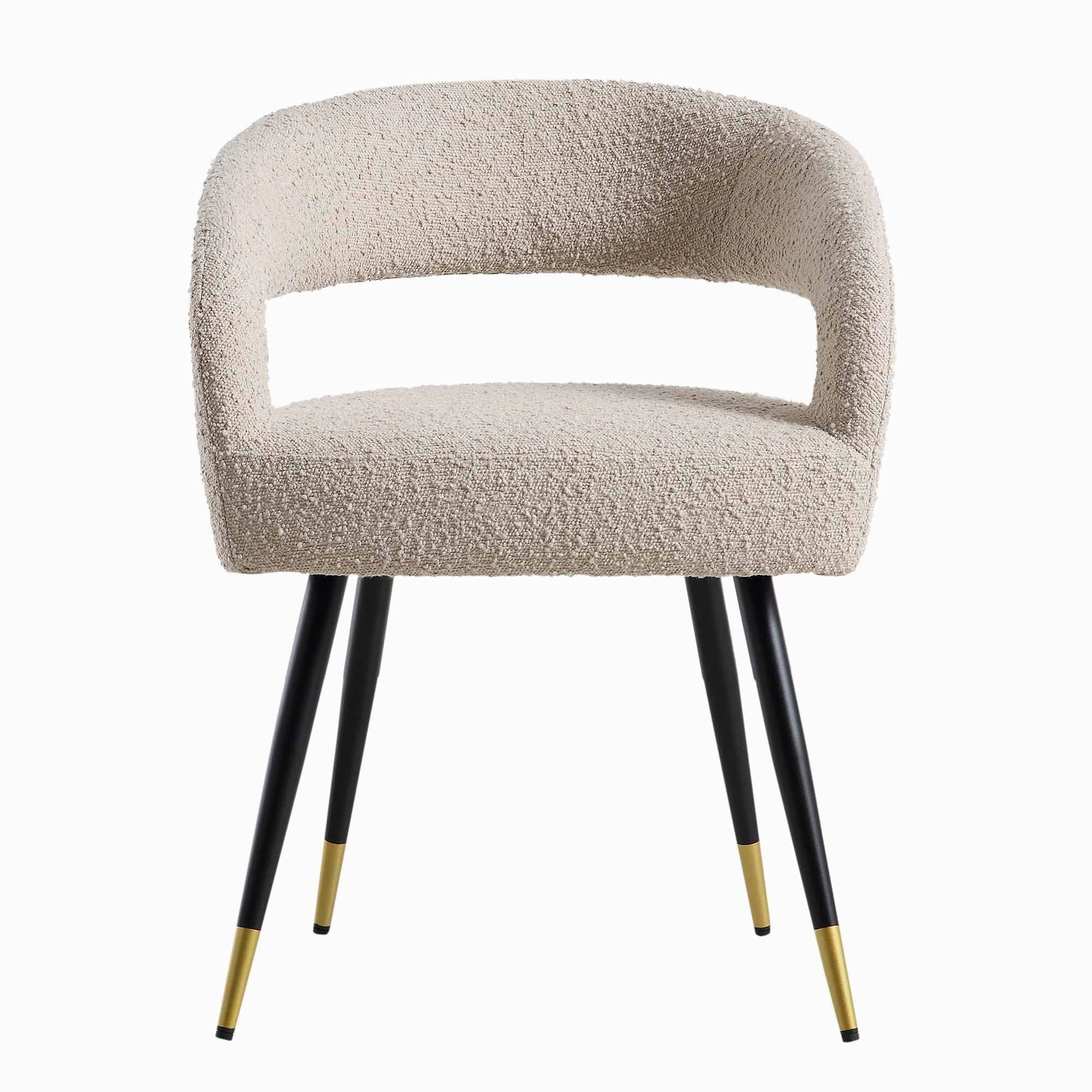 Laurel Wave Taupe Boucle Set of 2 Dining Chairs