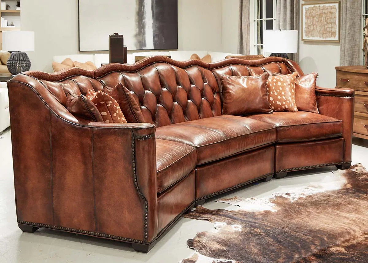 Leather 3-pc Conversational Sectional vanity mirror, wall mirror