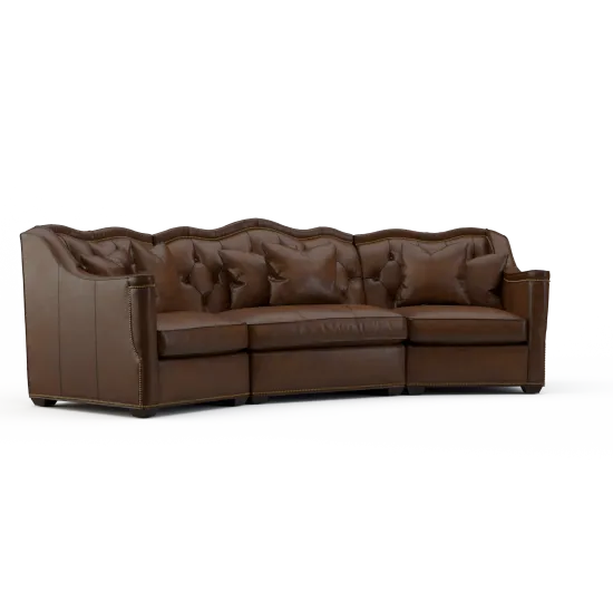 Leather 3-pc Conversational Sectional
