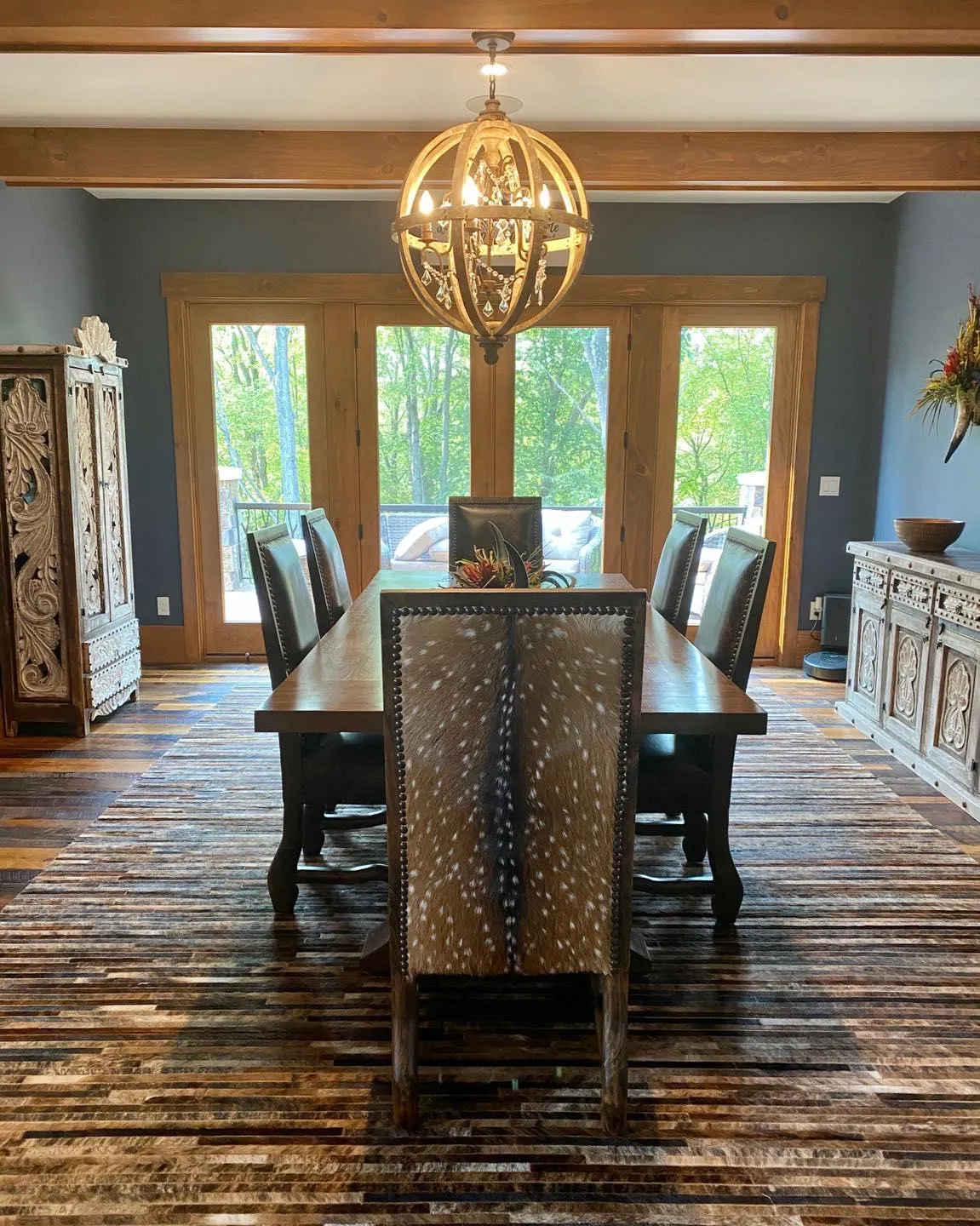 Leather & Axis Hide Side Chair