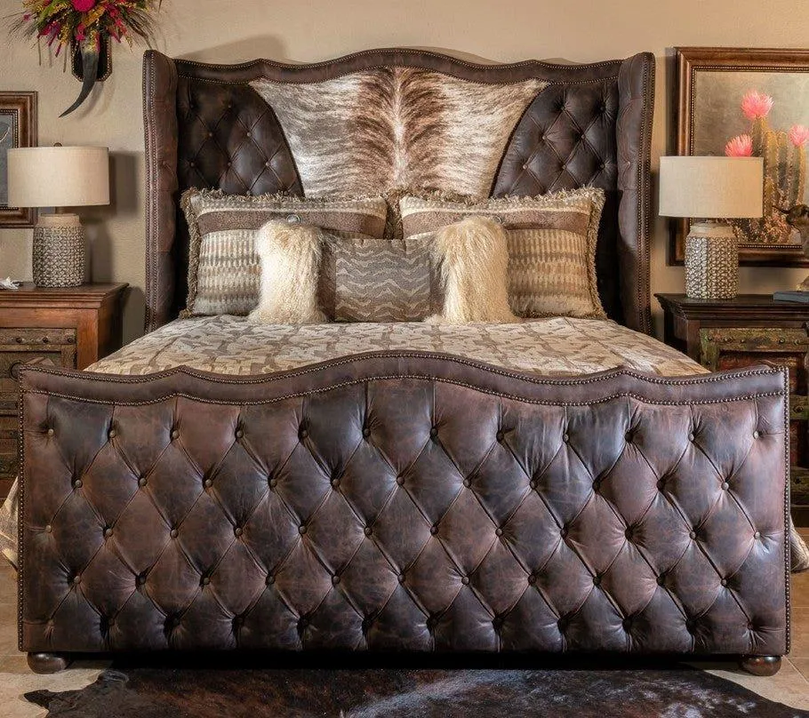 Leather & Cowhide Western Bed bedroom furniture, nightstand