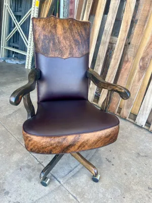 Leather and Brindle Cowhide Office Chair gaming chair, computer chair