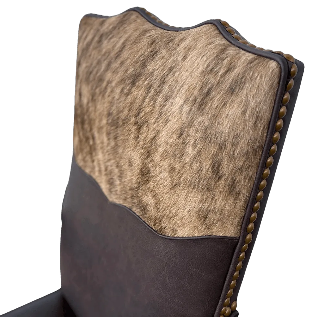 Leather and Brindle Cowhide Office Chair
