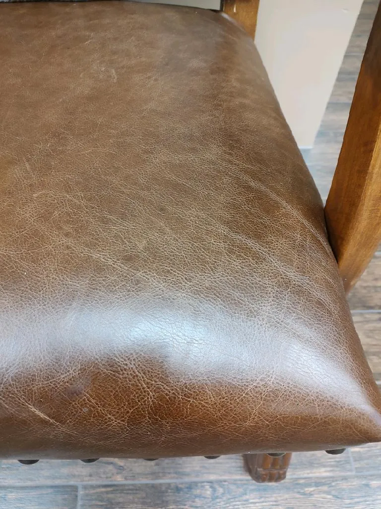 Leather and Longhorn Cowhide Settee