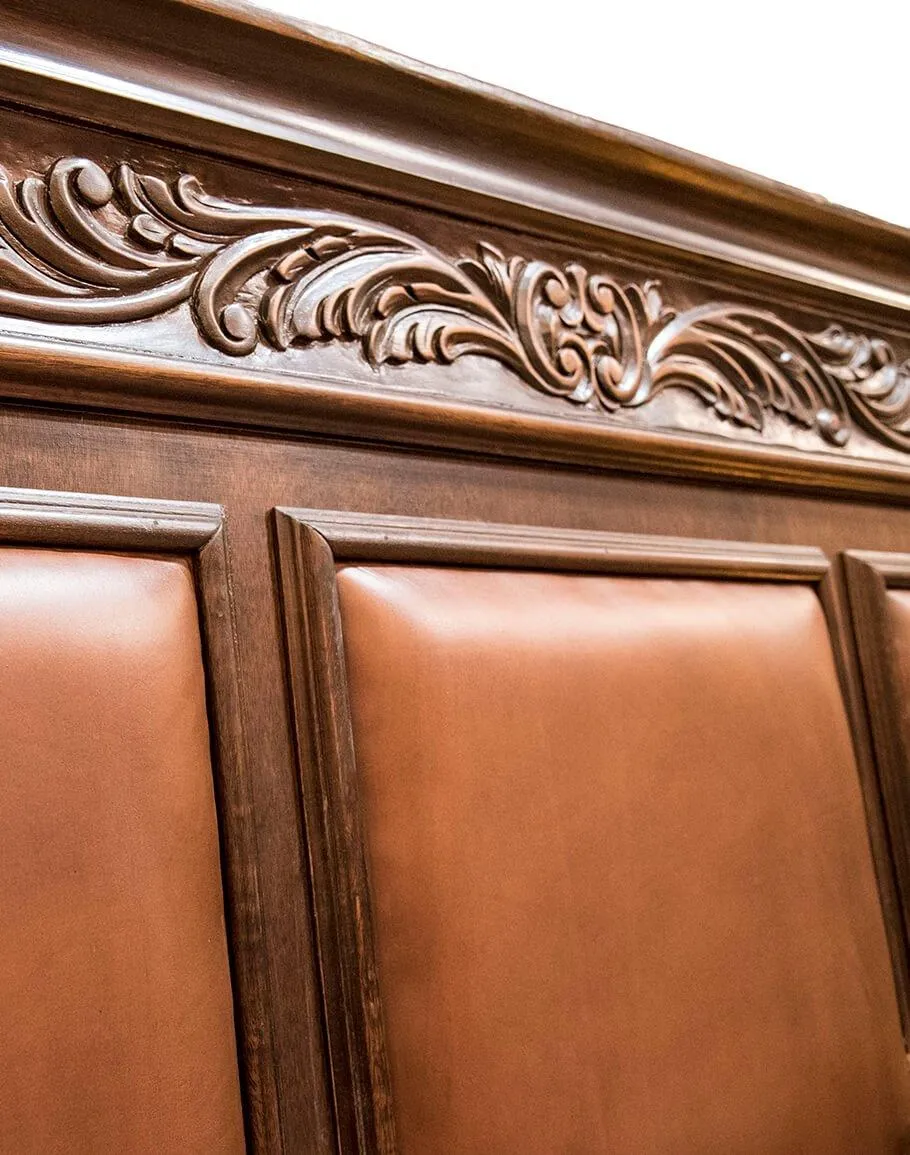 Leather Paneled Western Bed