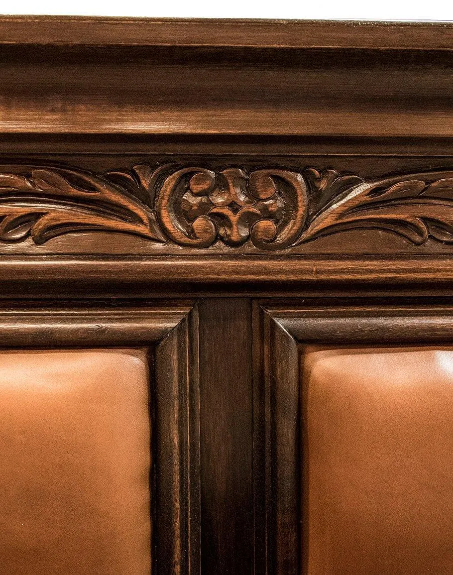 Leather Paneled Western Bed