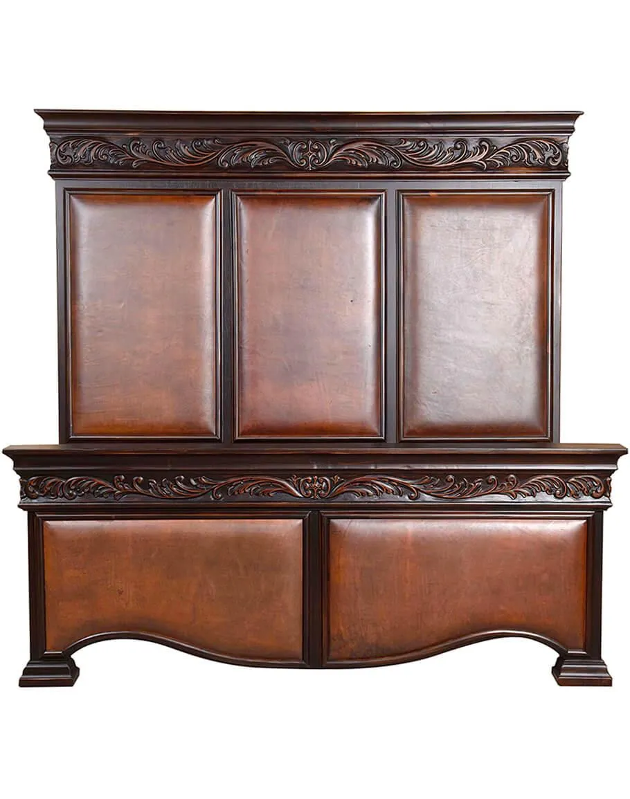 Leather Paneled Western Bed