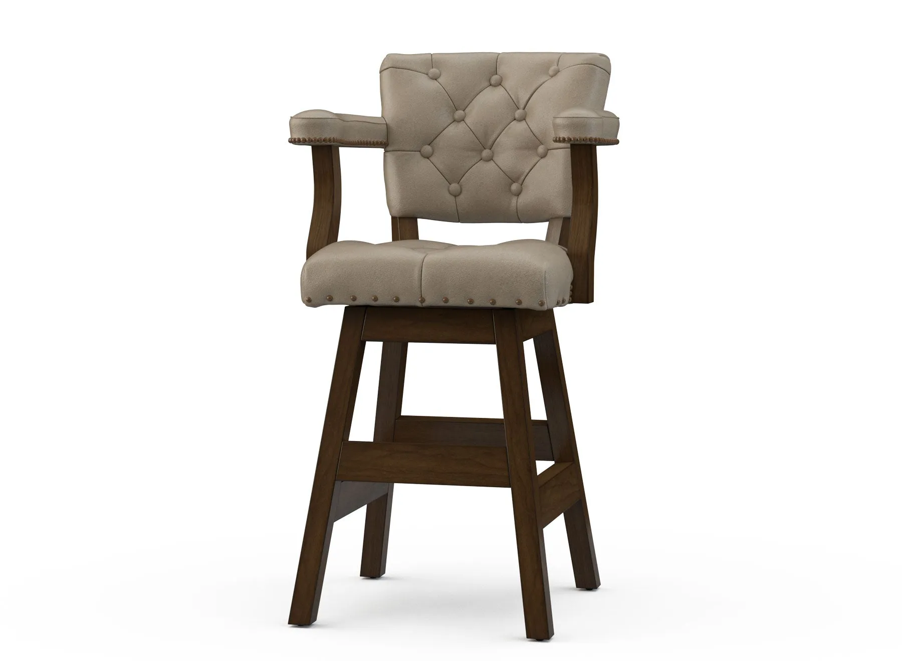 Leather Tufted Bar Stools with Backs