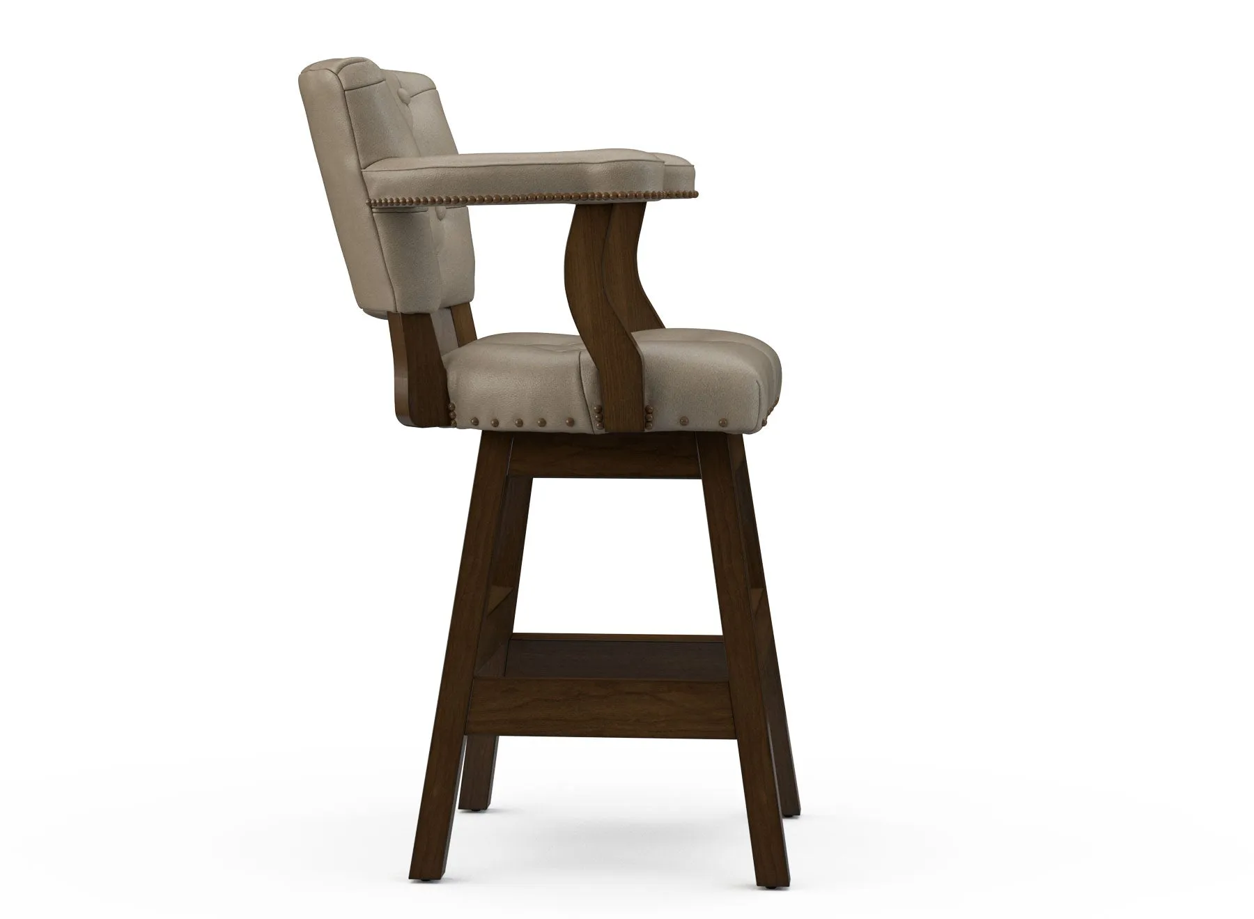 Leather Tufted Bar Stools with Backs