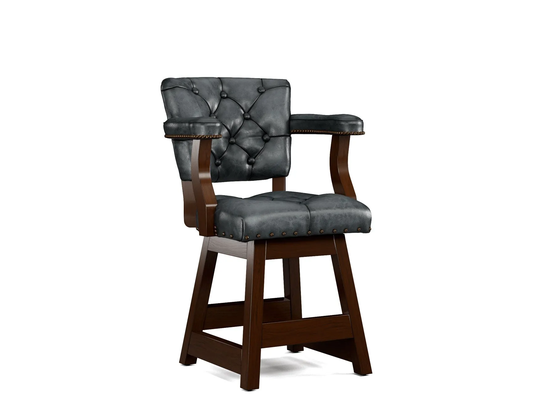 Leather Tufted Bar Stools with Backs