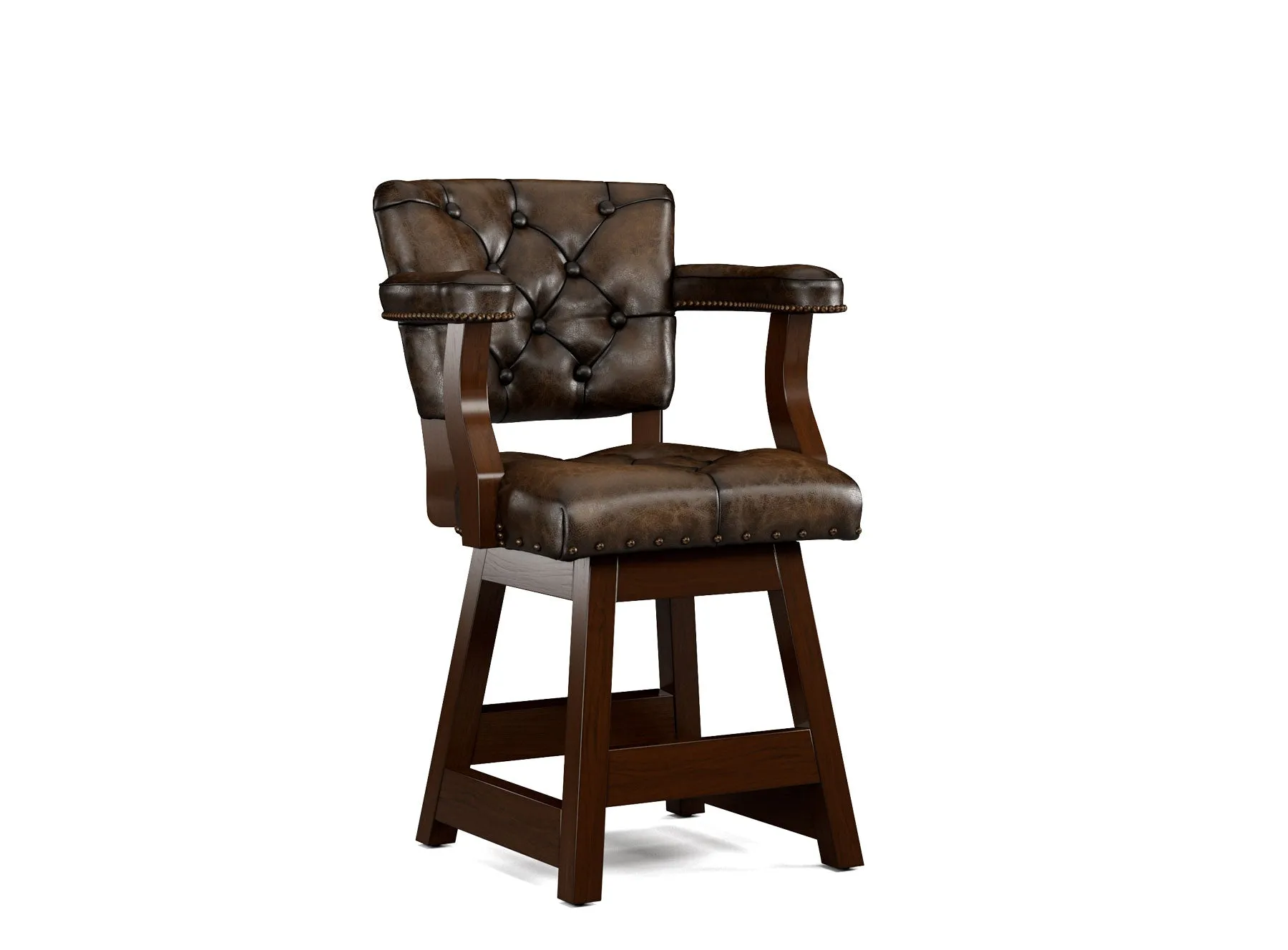 Leather Tufted Bar Stools with Backs