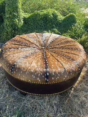 Leather & Axis Hide Ottoman table runner, placemat