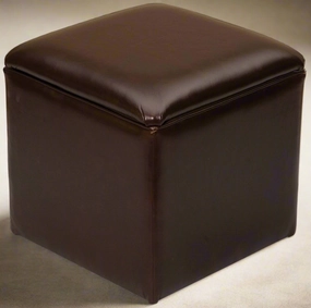 Leather Cube Foot Stool with Storage table runner, placemat