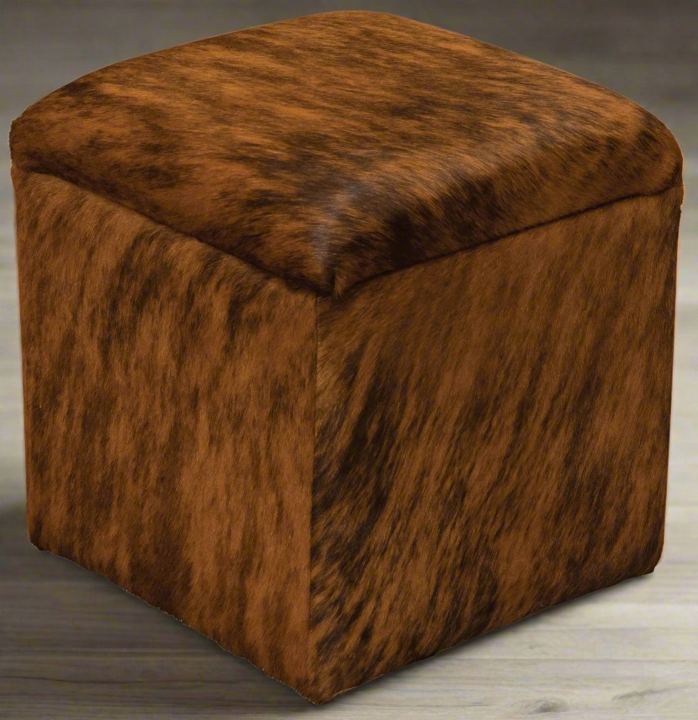 Leather Cube Foot Stool with Storage