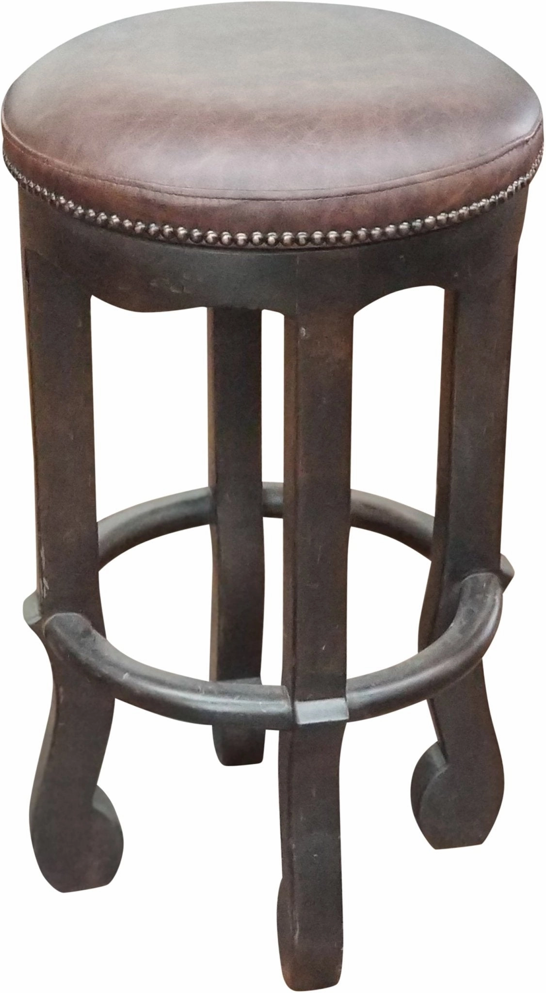 Leather Swivel Bar or Counter Stool