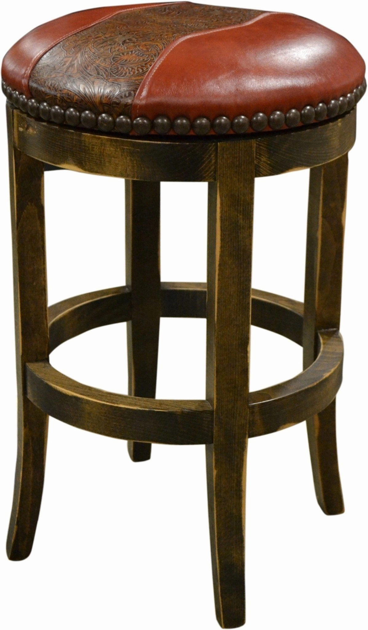 Leather Swivel Bar or Counter Stool