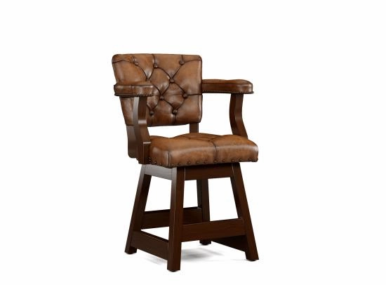 Leather Tufted Bar Stools with Backs