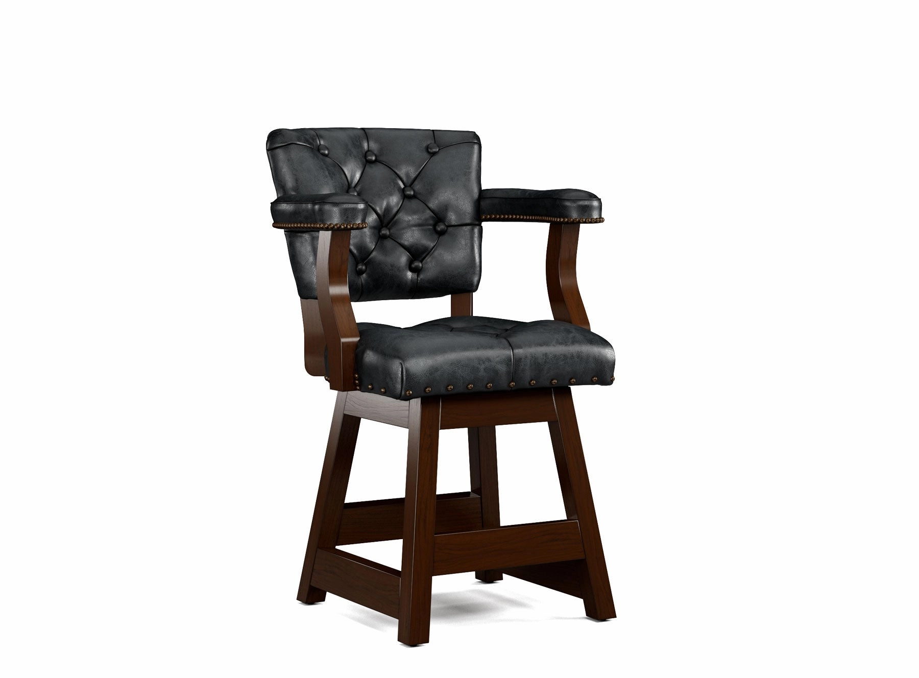 Leather Tufted Bar Stools with Backs