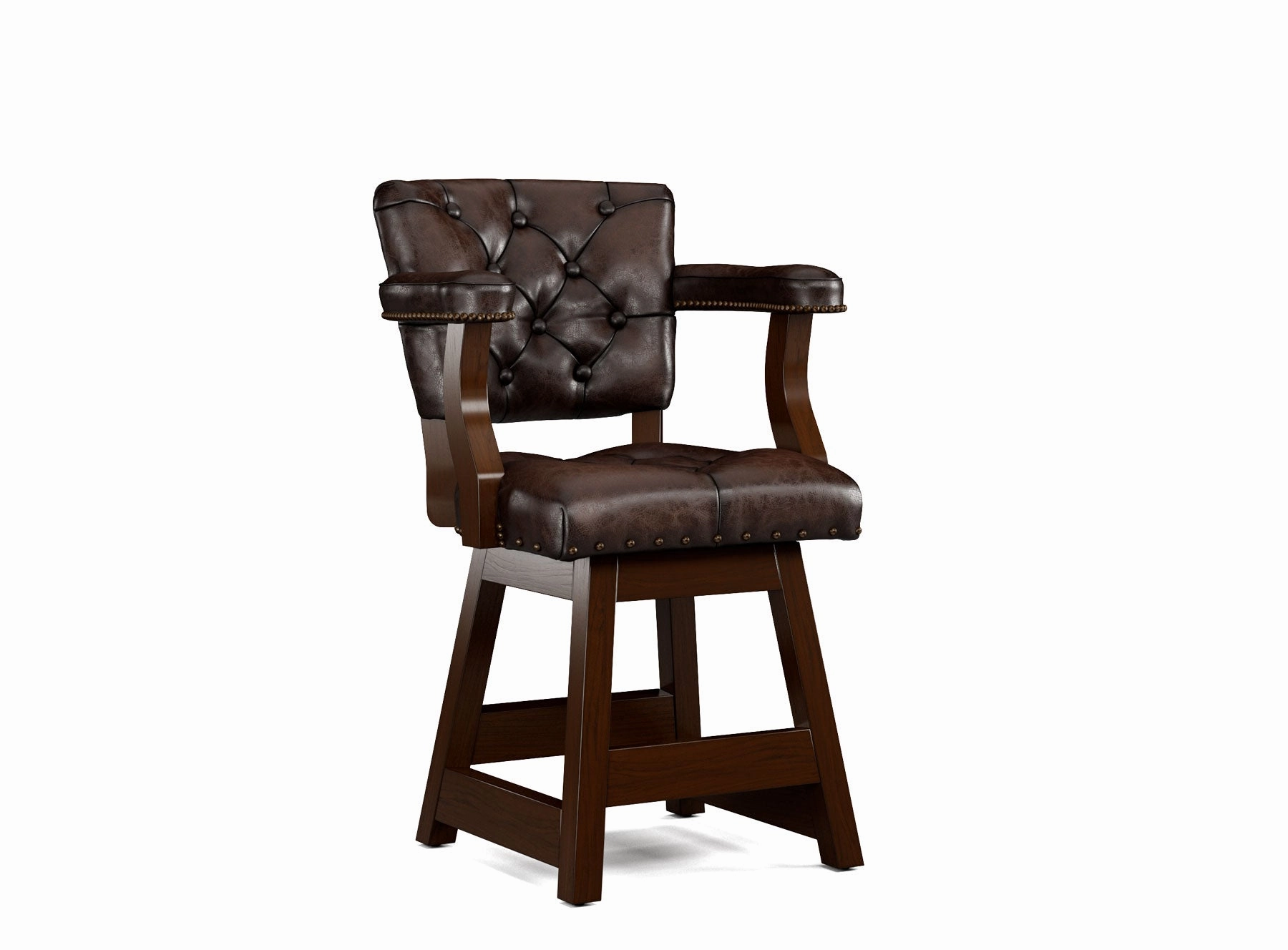 Leather Tufted Bar Stools with Backs