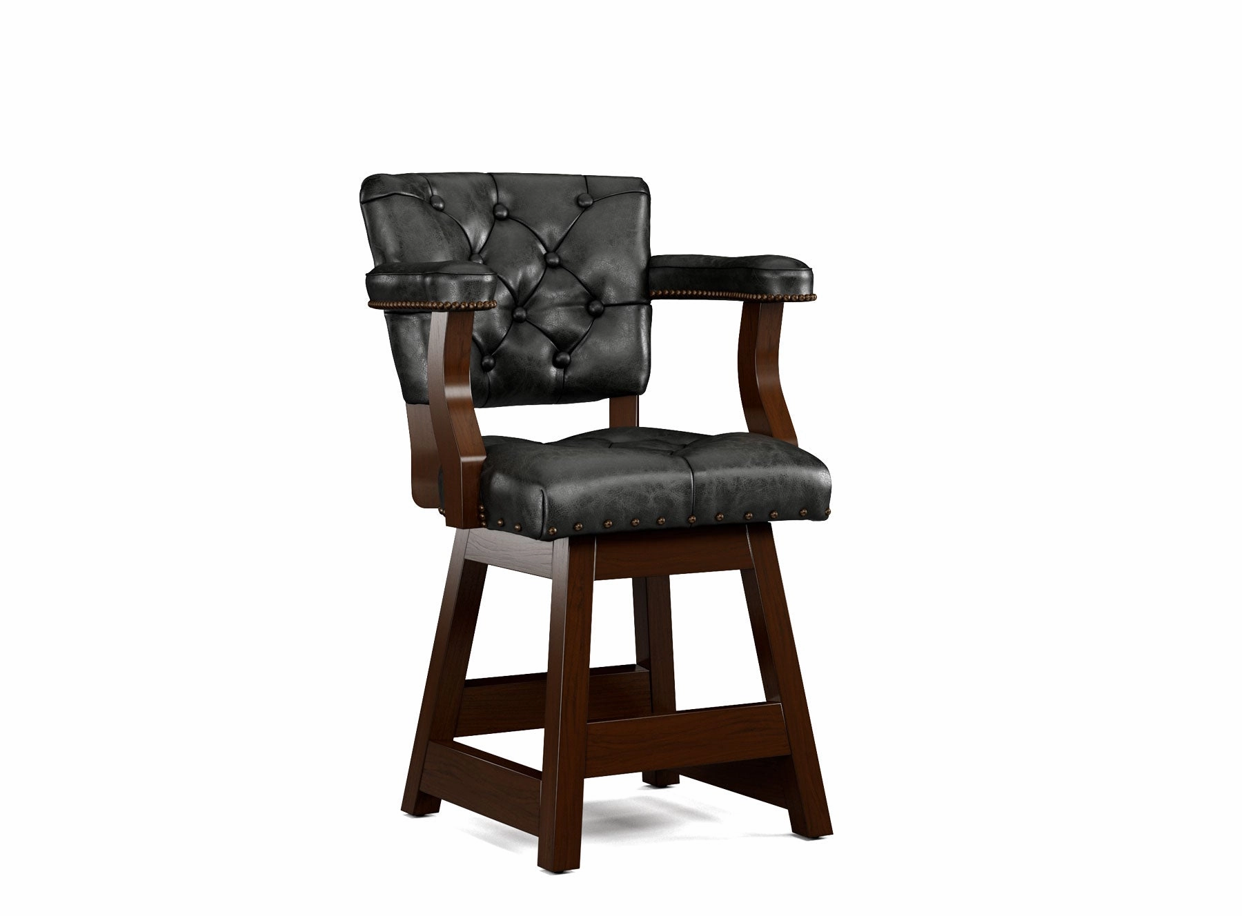 Leather Tufted Bar Stools with Backs