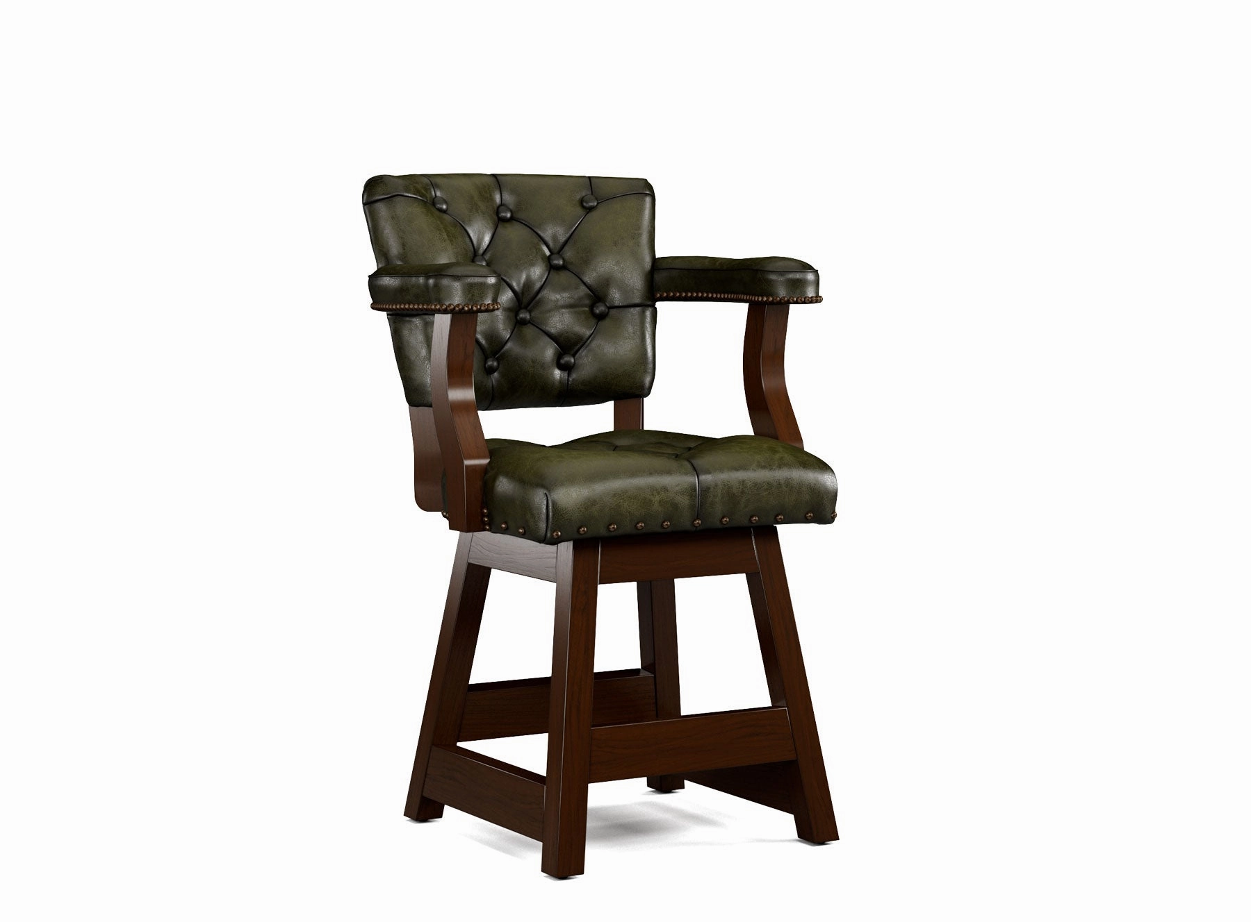 Leather Tufted Bar Stools with Backs