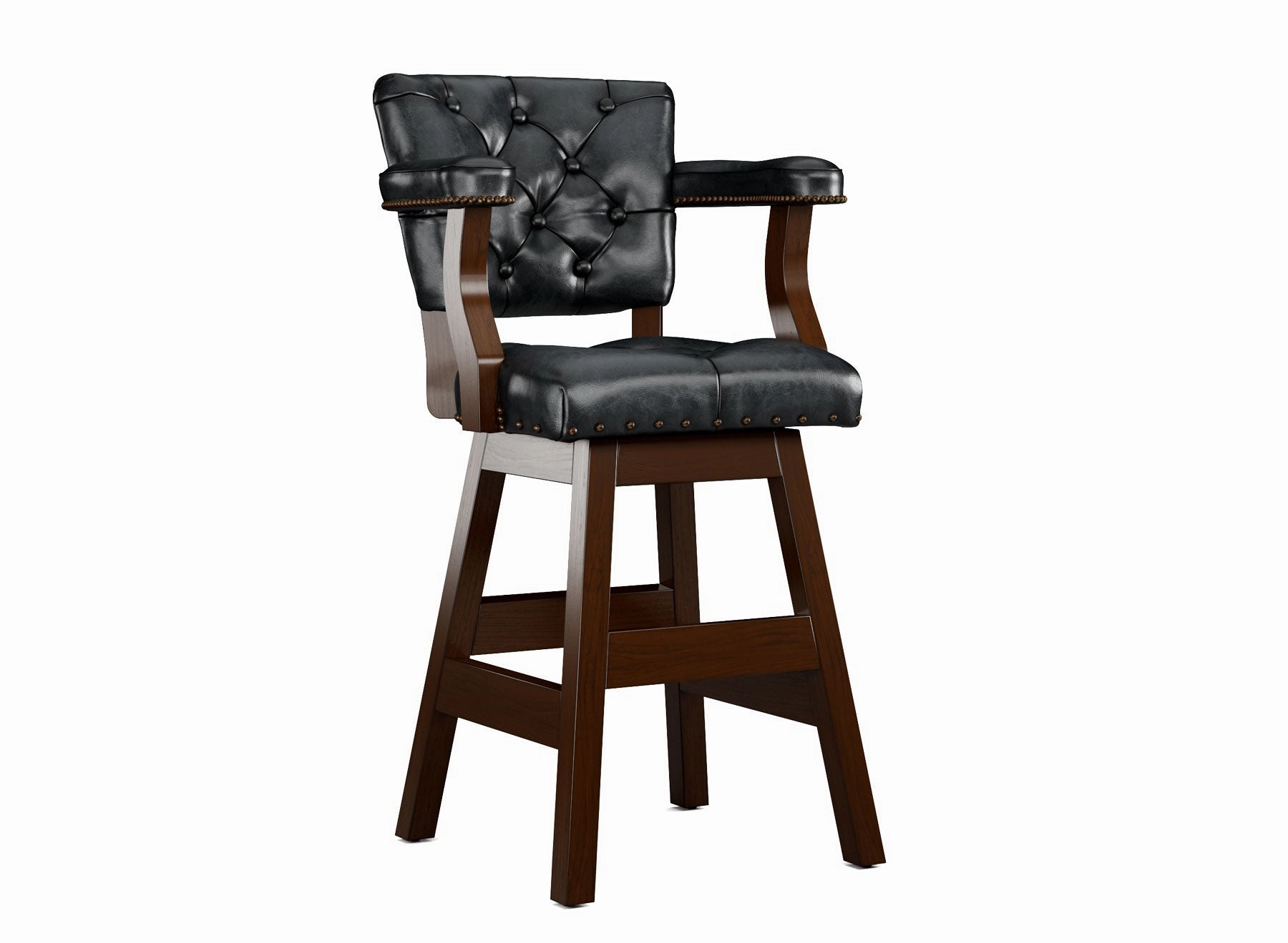 Leather Tufted Bar Stools with Backs