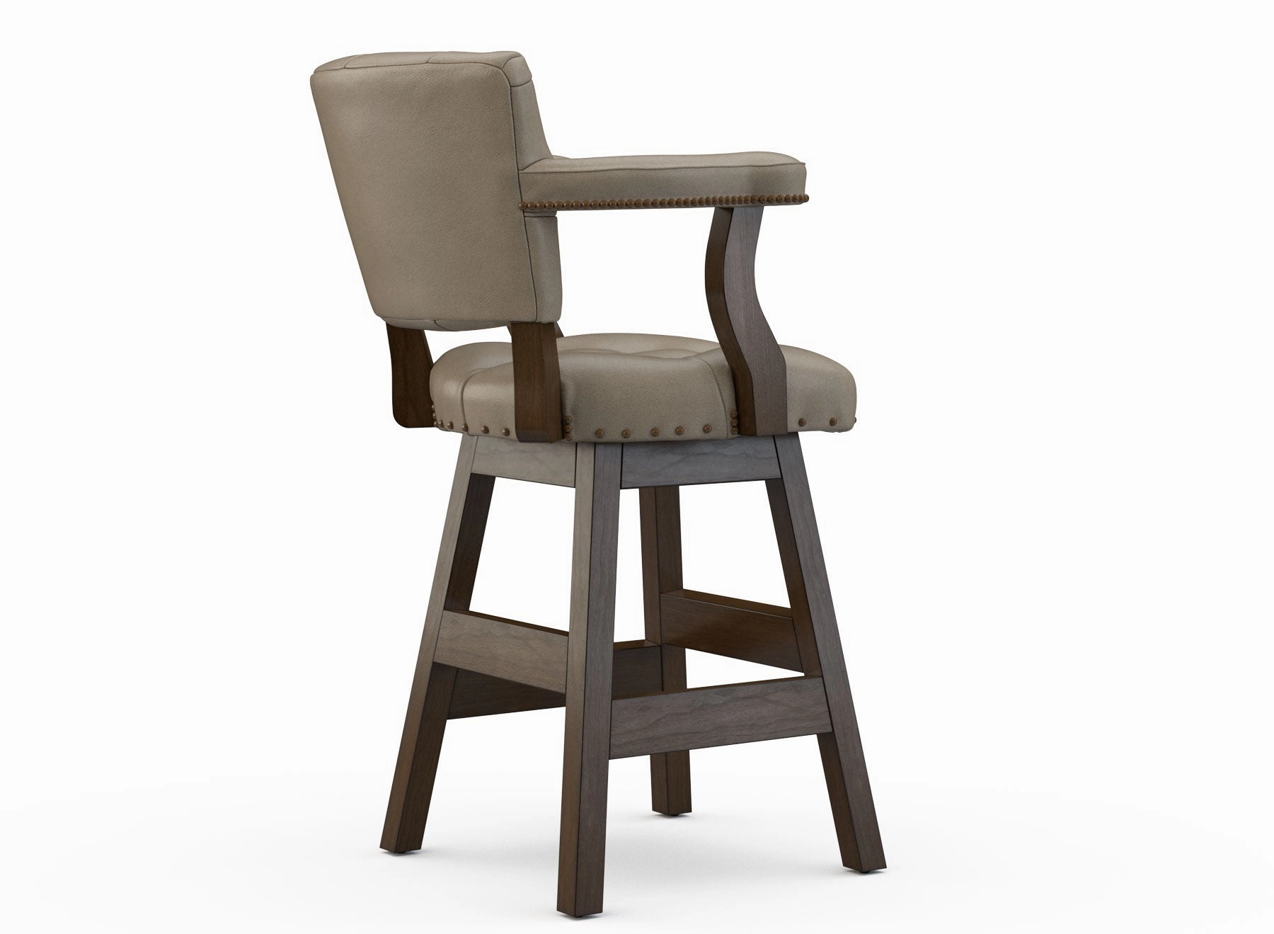 Leather Tufted Bar Stools with Backs