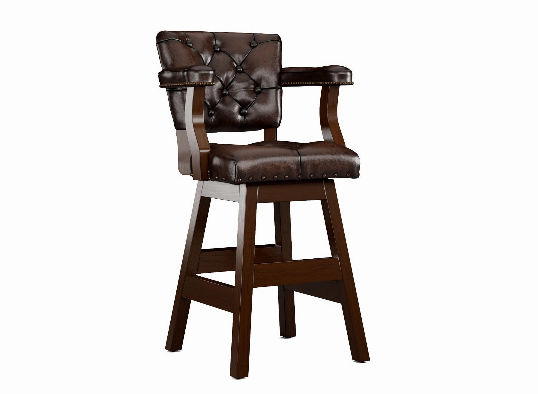 Leather Tufted Bar Stools with Backs