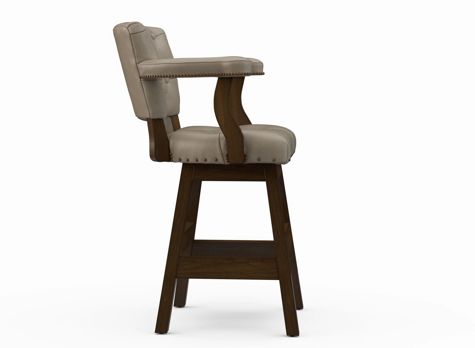 Leather Tufted Bar Stools with Backs