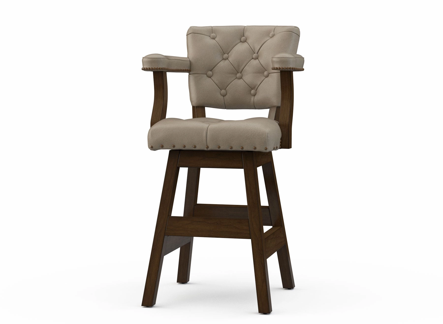 Leather Tufted Bar Stools with Backs