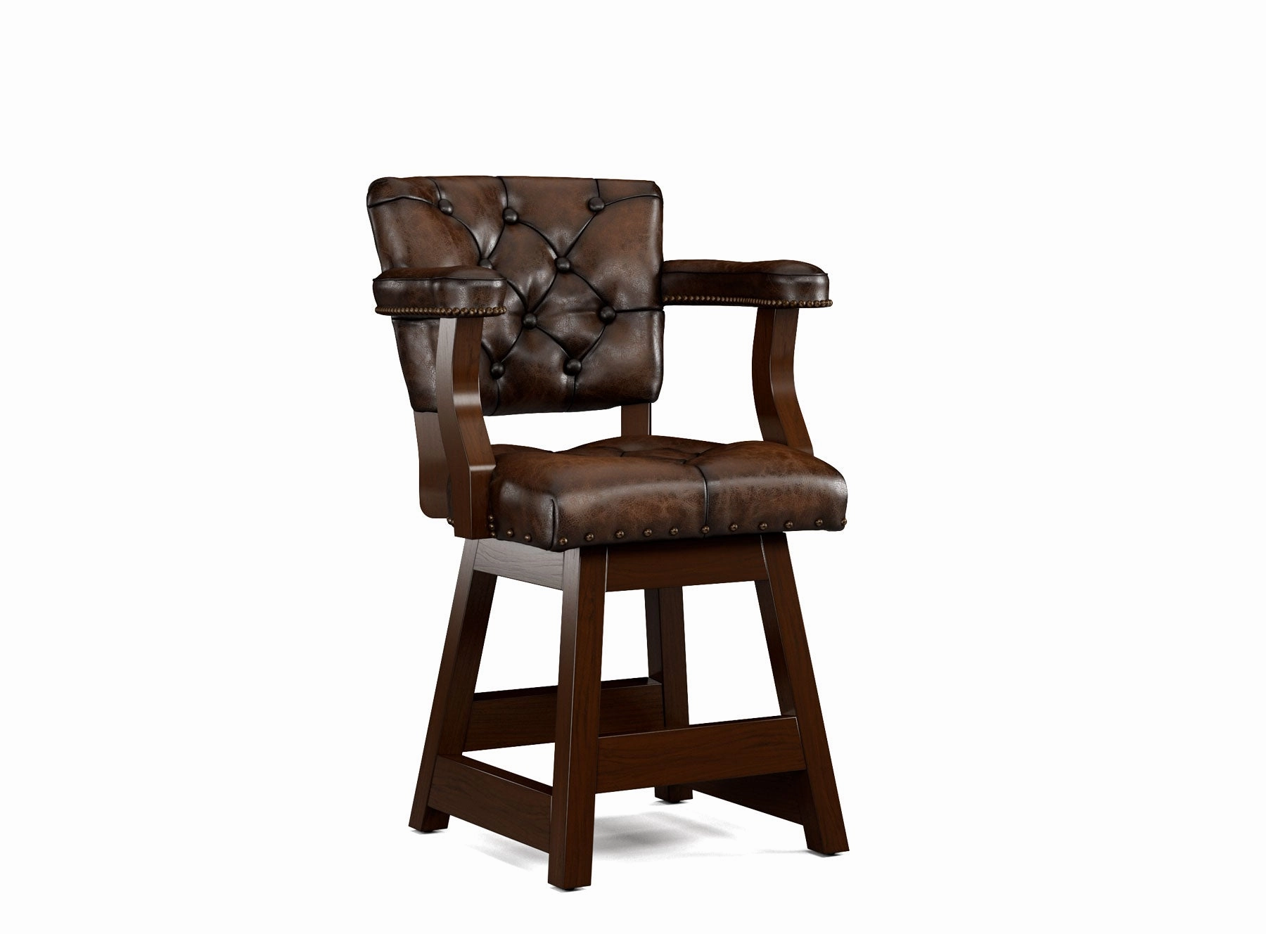 Leather Tufted Bar Stools with Backs