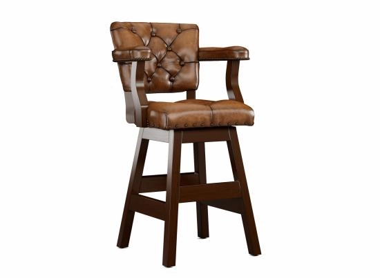 Leather Tufted Bar Stools with Backs