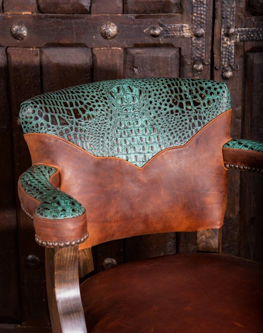 Leather Western Swivel Bar Chair