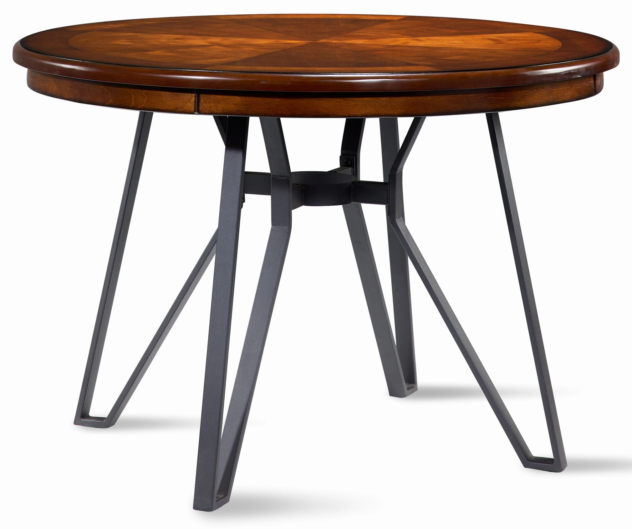 Leo Round Table - Brown Cherry, Black