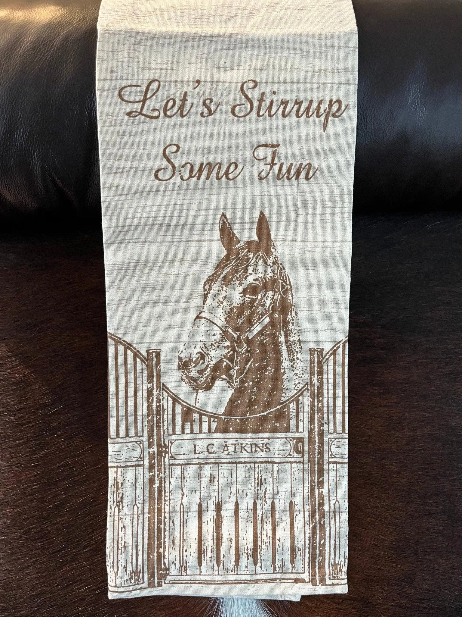 Let's Stirrup Some Fun - Horse Themed Dish Towels blender, kitchen appliance