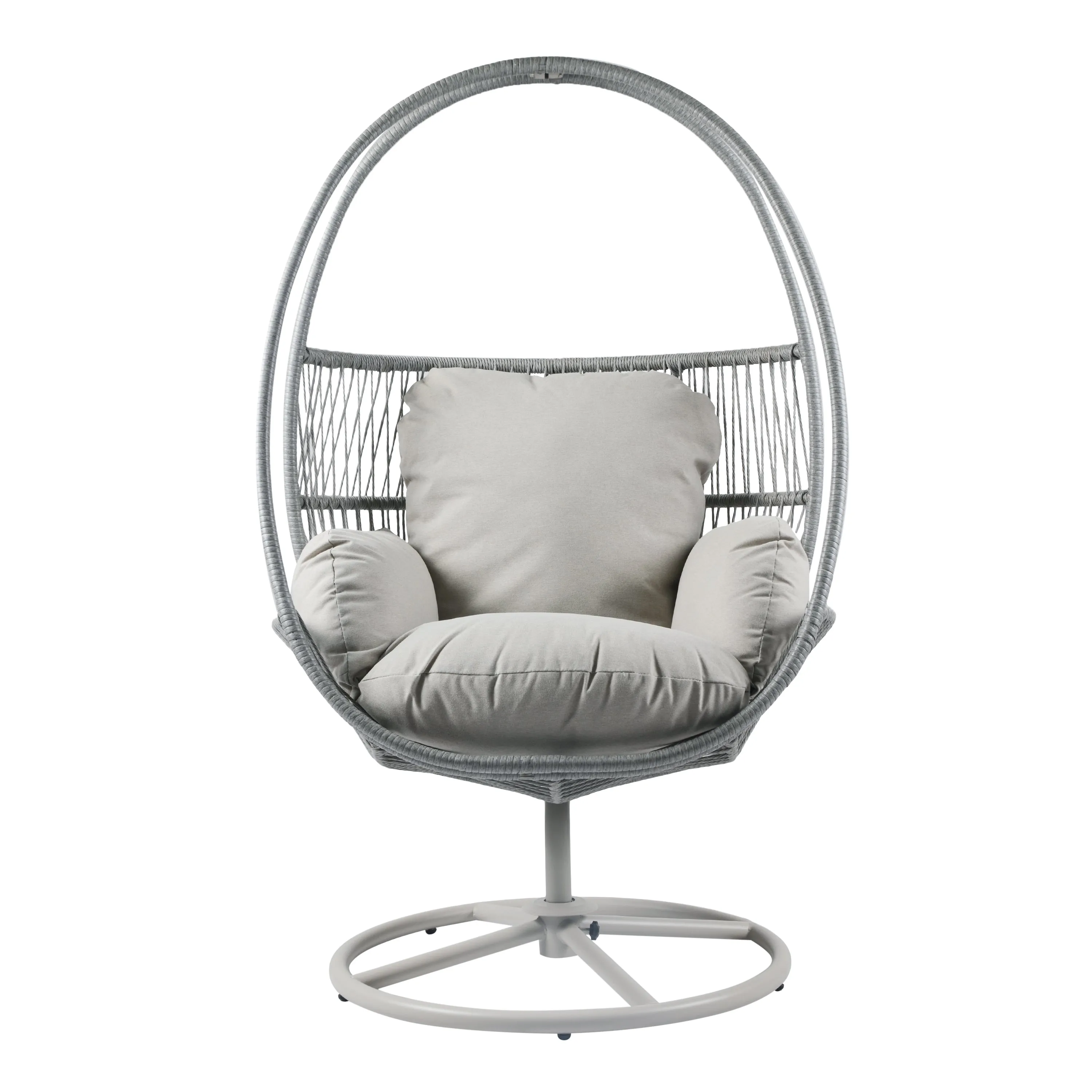 Lianie Outdoor Swivel Lounge Chair, Light Gray